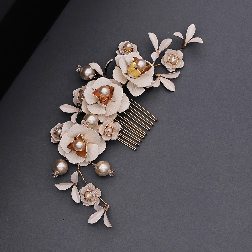 

Pearl Comb Elegant Hair Accessories Rhinestone Wedding Bridal Headdress Stylish Party Hairstyle Decorative Pins
