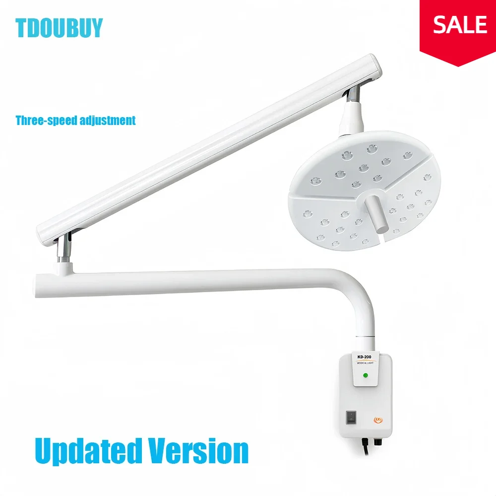 TDOUBUY KD-2018D-1 27 Holes LED Wall Mounted Surgical Lamp Veterinary 50W Micro-Surgery Examination Light Clinic Touch Switch