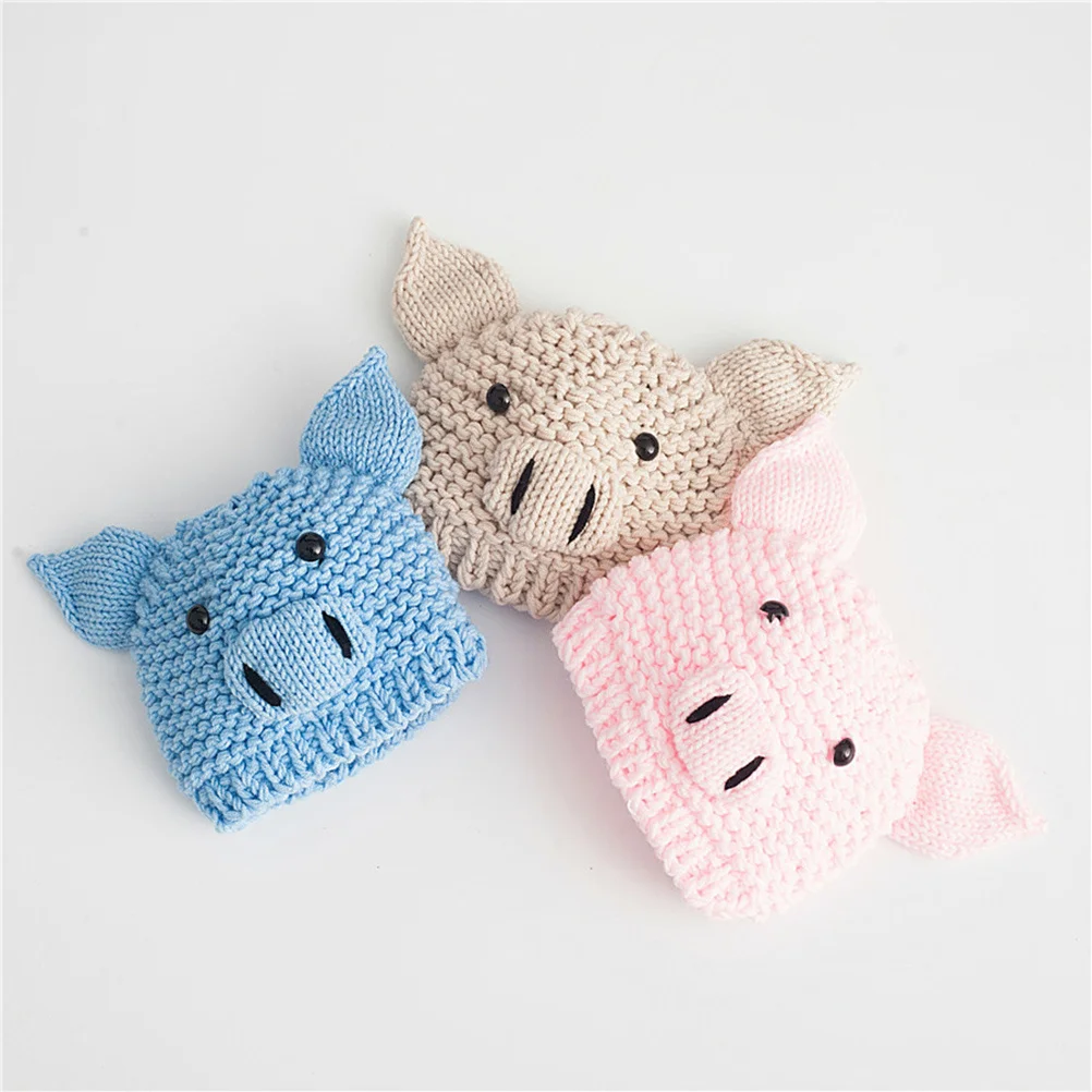 

Розовая вязаная шапка для новорожденных свиньи, реквизит для детской фотографии, вязаный крючком реквизит для детской фотосессии, шапка для новорожденных, очаровательный реквизит для детской фотосессии