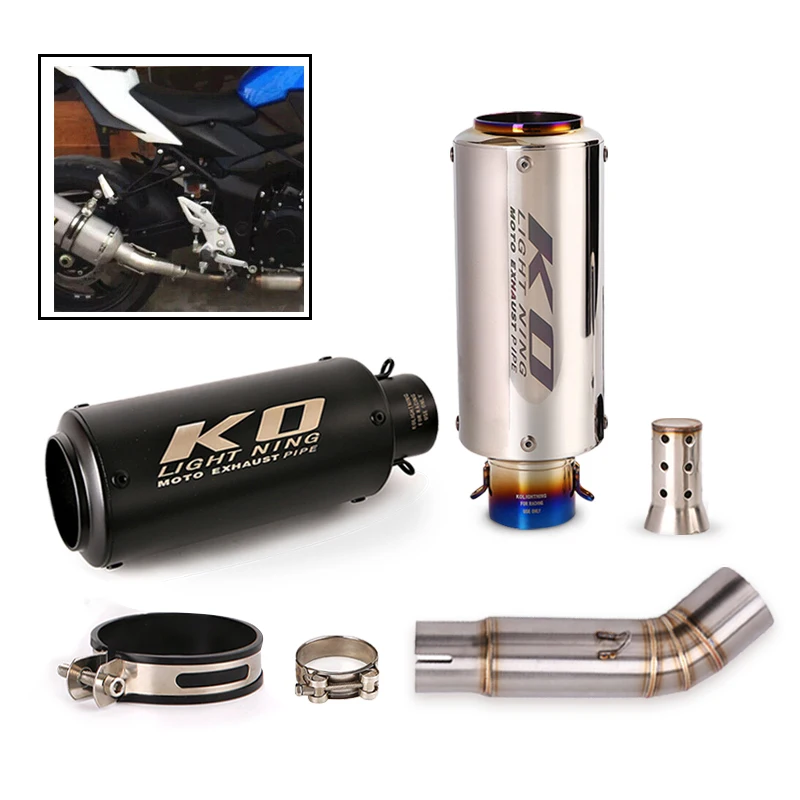 For Suzuki GSX-S750 GSR750 BK750 All Years Motorcycle Exhaust System Middle Connect Section Link Pipe Slip On Muffler Escape