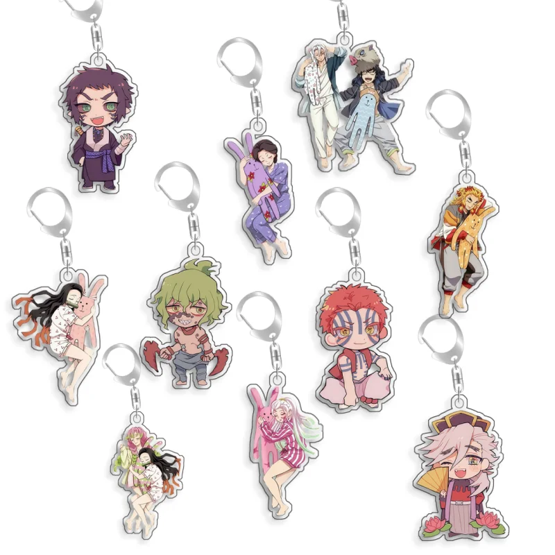 Llavero de Acrílico con Diseño de Anime de Demon Slayer, Tokitou Muichirou, Daki, Akaza, Douma, Gyutaro, Hecho a Mano, 5cm, Regalo