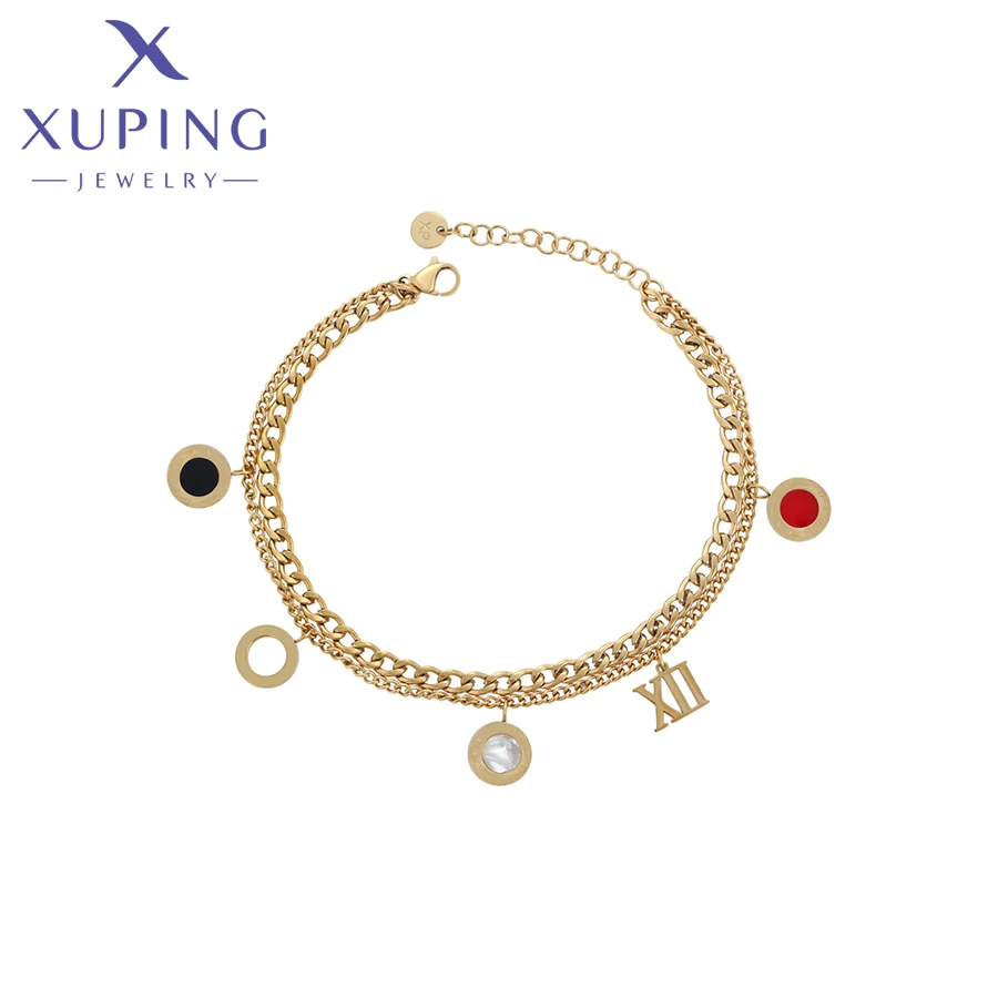 Xuping Jewelry New Arrival Stainless Steel 19cm Fashion Copper Alloy Women's Bracelet with Light Gold Color T000671776