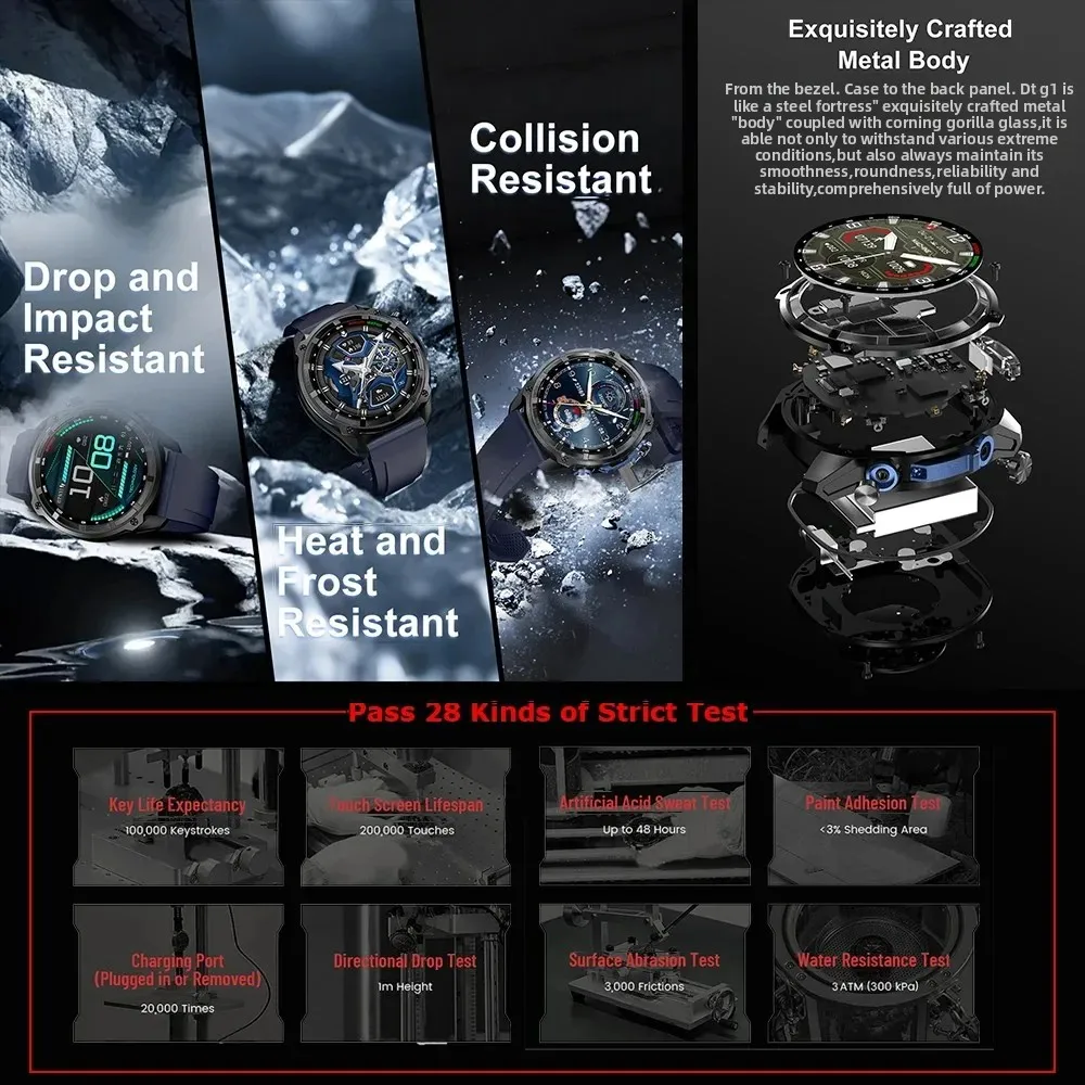 2025 جديد T Rex Militray Smartwatch رجل المدمج في GPS غير متصل خريطة 4GB الذاكرة المهنية مقاوم للماء الساعات الرجال سوار ذكي #6