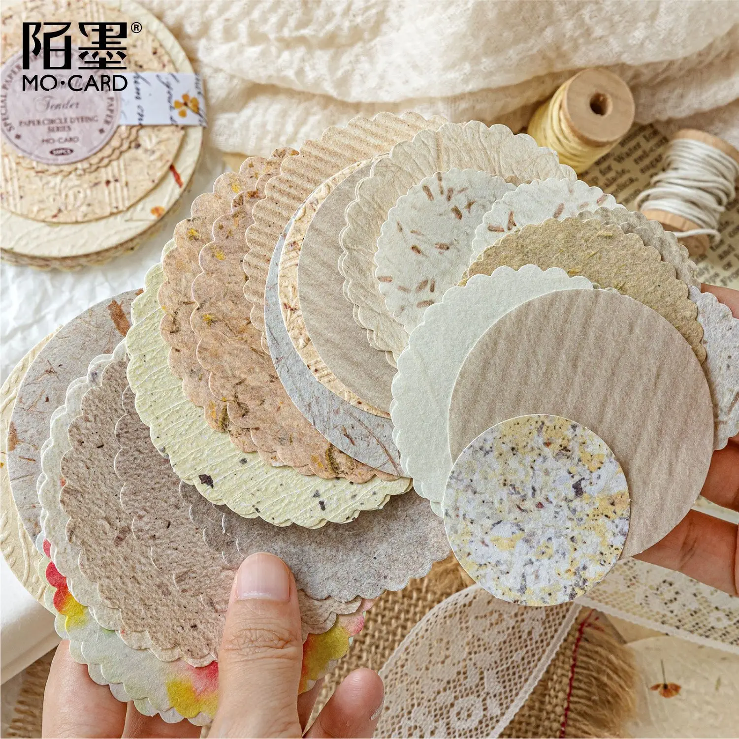 50pcs/lot Memo Pads Material Paper Circular paper between papers Junk Journal Scrapbooking  Background Decoration stationery