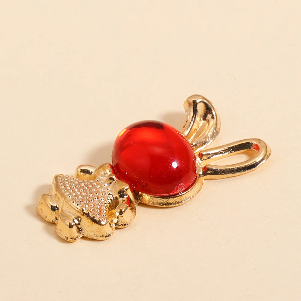 10Pcs Mode Bunte Kristall Kaninchen Anhänger Für Frauen Schmuck Machen DIY Tiere Charms Halskette Schlüsselbund Handwerk Liefert – Detail 3