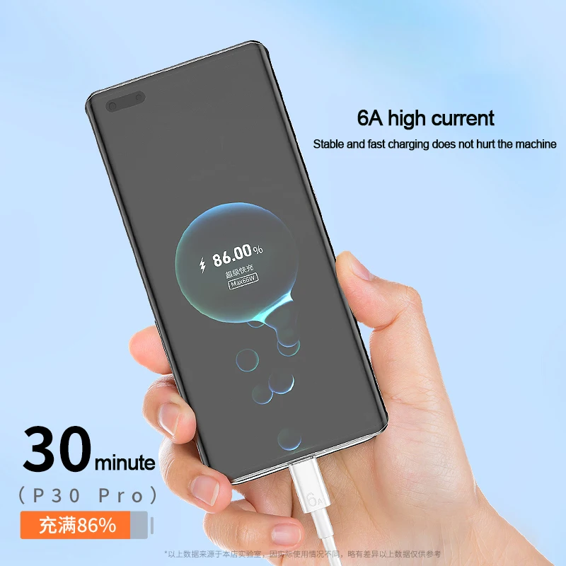 66w 6a schnelles Aufladen USB Typ C Datenkabel für Xiaomi 13 Redmi K40 Poco Huawei P40 Oppo Oeplus Android Telefon Ladegerät USB-Kabel