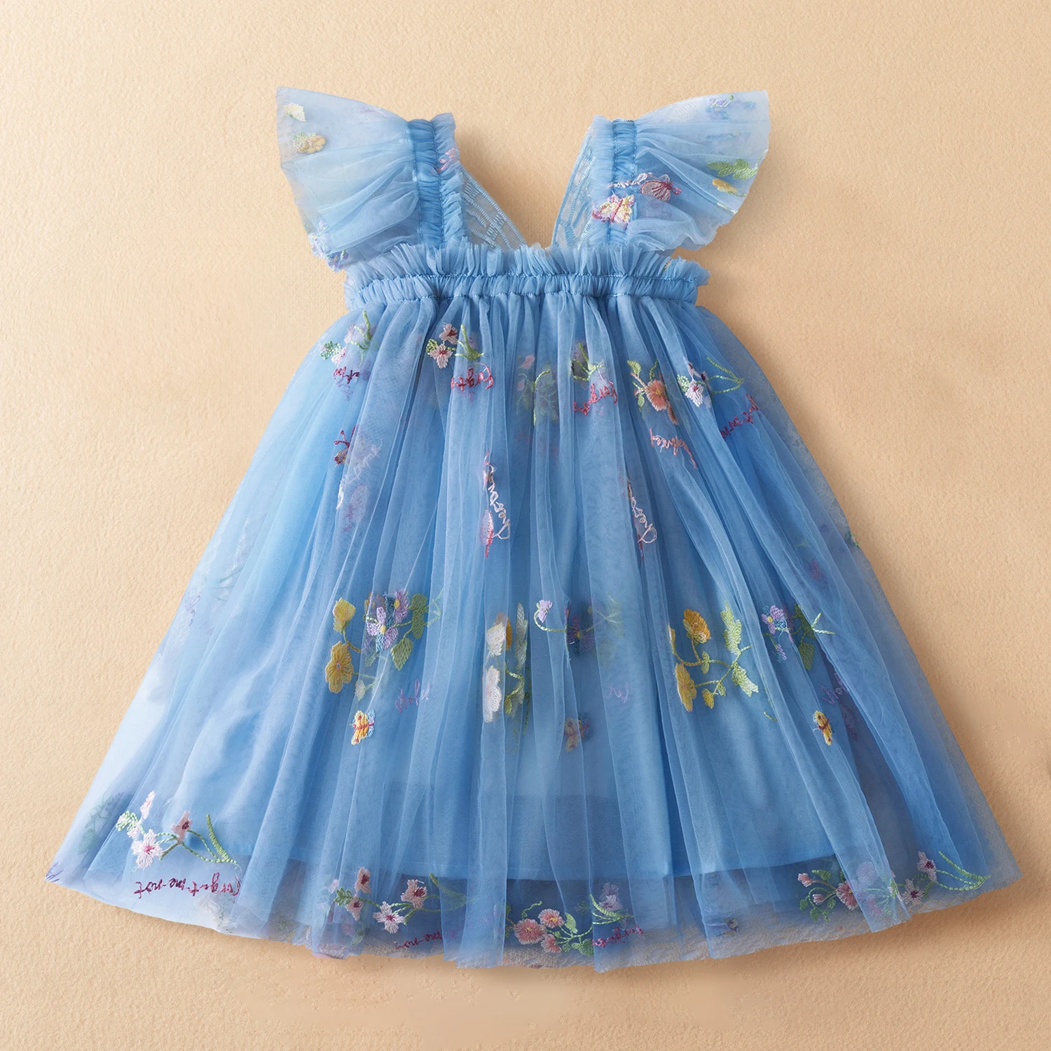 2024 New Summer Baby Girls Dress 3D Butterfly Tulle Tutu Princess Dress Birthday Party Strap Dress for 1-5Y Toddler Kids Clothes