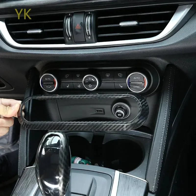 

Для Alfa Romeo Giulia Stelvio 2017-20 из настоящего углеродного волокна, ручка кондиционера, панель, рамка, накладка, аксессуары для интерьера автомобиля