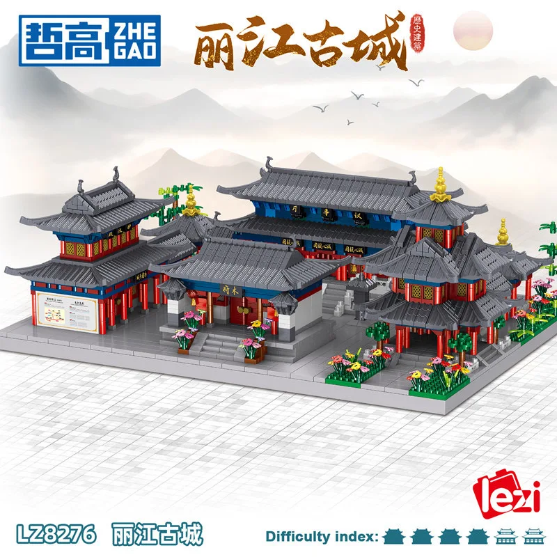 

4372pcs ZHEGAO mini Blocks Kids Building Bricks Toys Adult Puzzle Chinese Architecture 8276