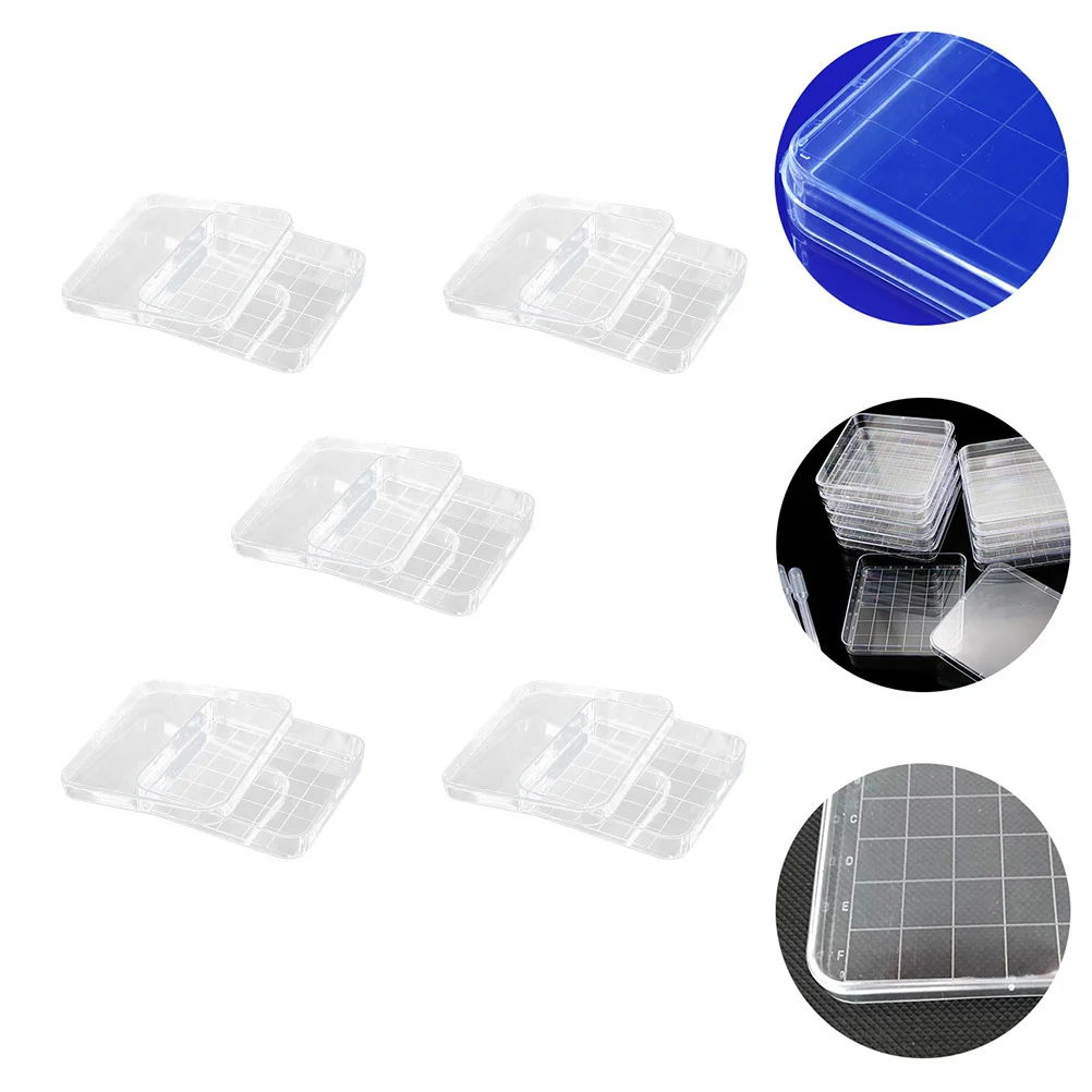 5Pcs Petri Dish Plastic Transparent Corrosion Resistant Laboratory Part for Scientific Research Culture Yeast Study