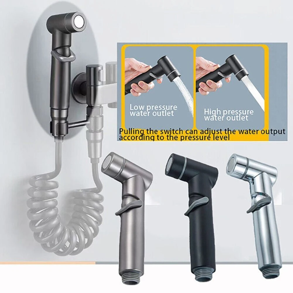 Hygienic Shower Toilet Bidet Sprayer Shower Head Handheld Toilet Bidet Douche Wall-mounted Double Outlet Bathroom Sprayer