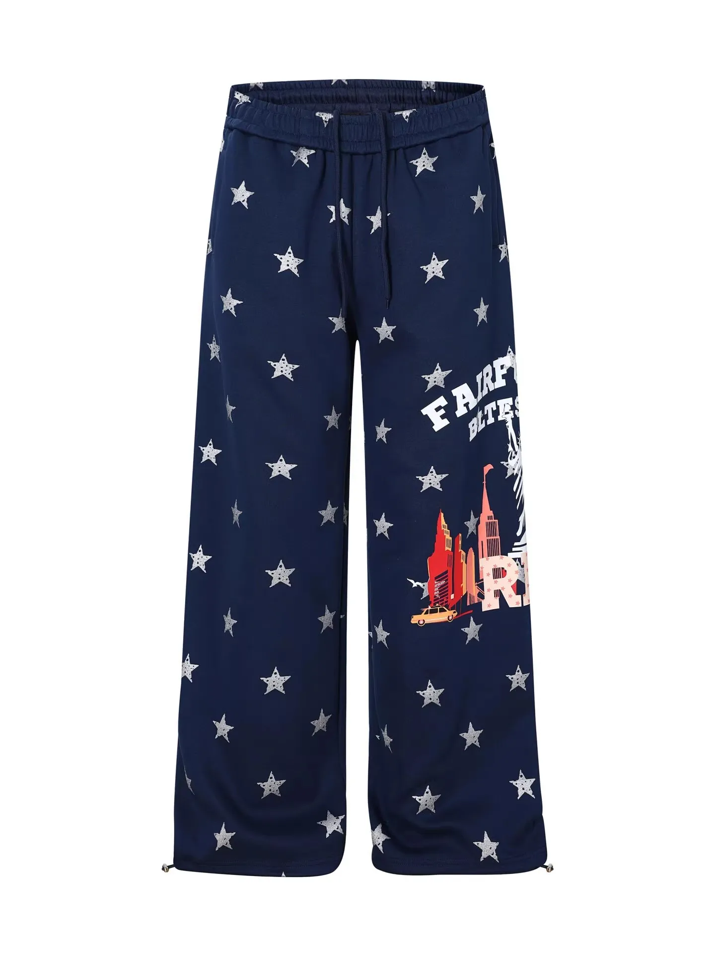 

Retro American Star Print Wide Leg Pants Women Loose Casual Dance Trousers Hip Hop Trendy Long Pants Comfortable Breathable