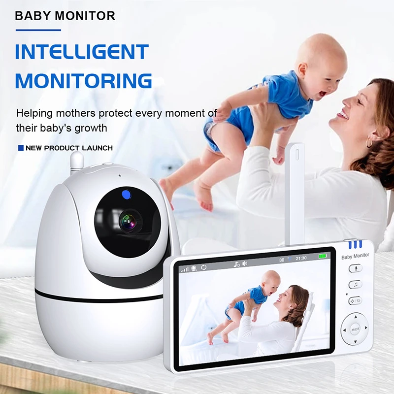 

5 Inch Electronic Baby Monitor Pan Tilt Zoom Babyphone Camera 2-Way Audio Night Vision Nanny Monitor Bebe Video Surveillance