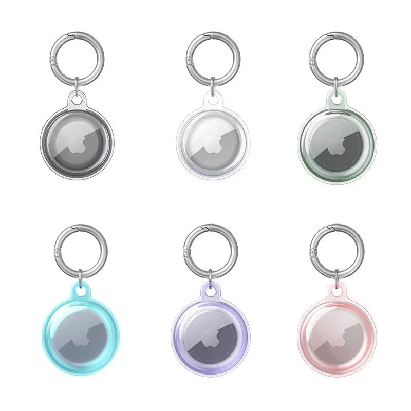 Pet Items Transparent Color Keychain For Apple Airtags Case Pet Anti-lost Collar Pendant Protective Cover Tracker Accessories