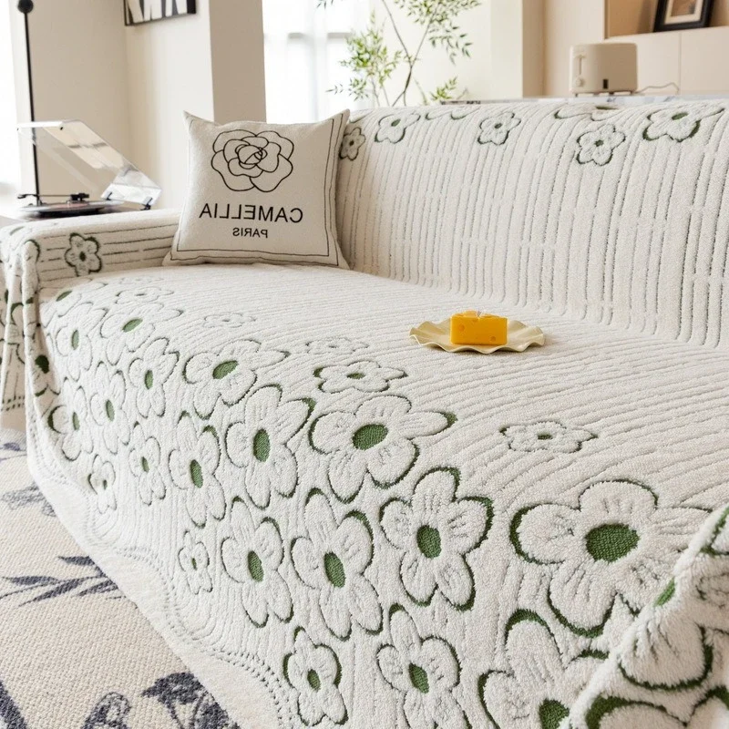 1PC Cotton Linen Sofa Throw Blanket All Seasons Universal Luxury Couch Towel Camping Picnic Mat Lunch Blanket for Kitchen 쇼파패드