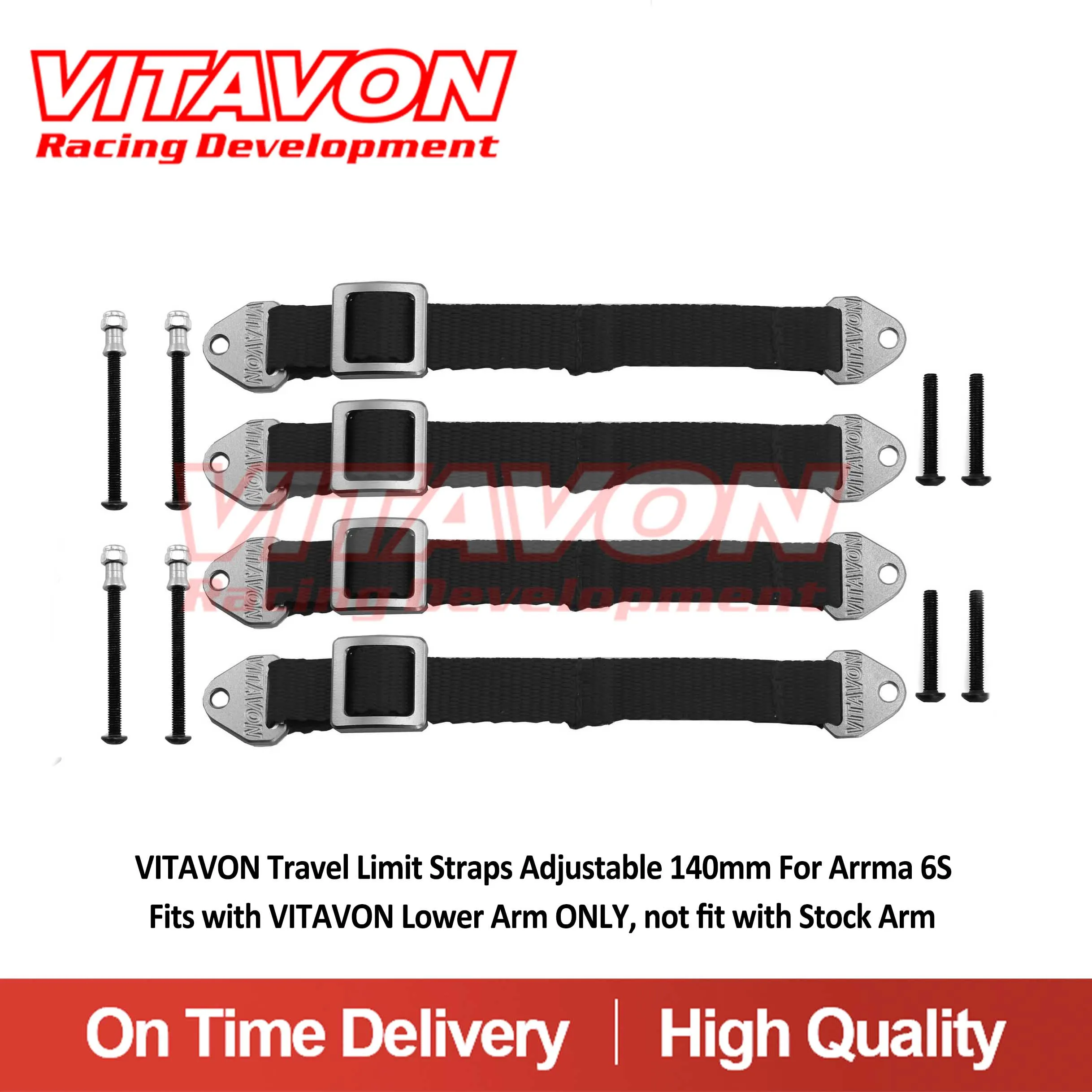 

VITAVON Travel Limit Straps Adjustable 140mm For Arrma 6S