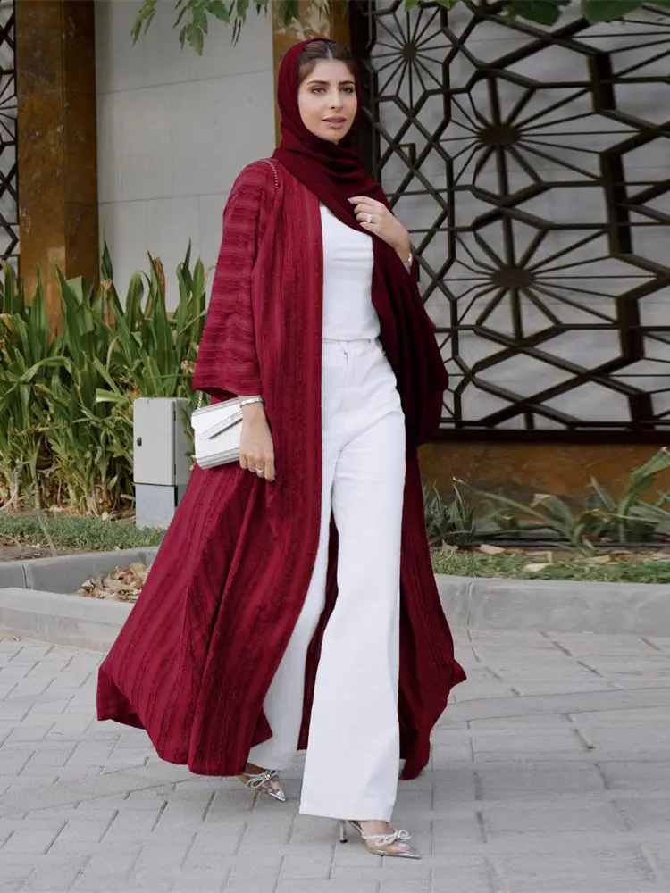 Ramadan Eid Mubarak Kaftan Robe Kimono Femme Musulmane Open Abaya Dubai Turkey Islam Muslim Long Dress For Women Pakistan Caftan