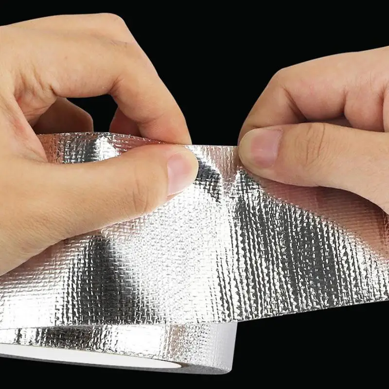 ~20m*5cm Exhaust Pipe Insulation Tape Exhaust Heat Tape Manifold Downpipe High Temperature Bandage Tape Silver Adhesive Tape