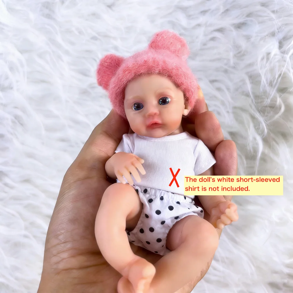 

6 дюймов, 15 см, полностью твердая силиконовая кукла Reborn Baby Meadow, моющееся тело для девочек, реалистичное мягкое тело, микропреми, Рождественский подарок