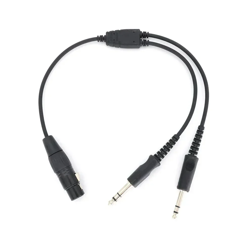 For Airbus XLR To GA Dual Plug 5 Pin Headset Adapter Cable Aviation Headphone Cable Earphone Accessories