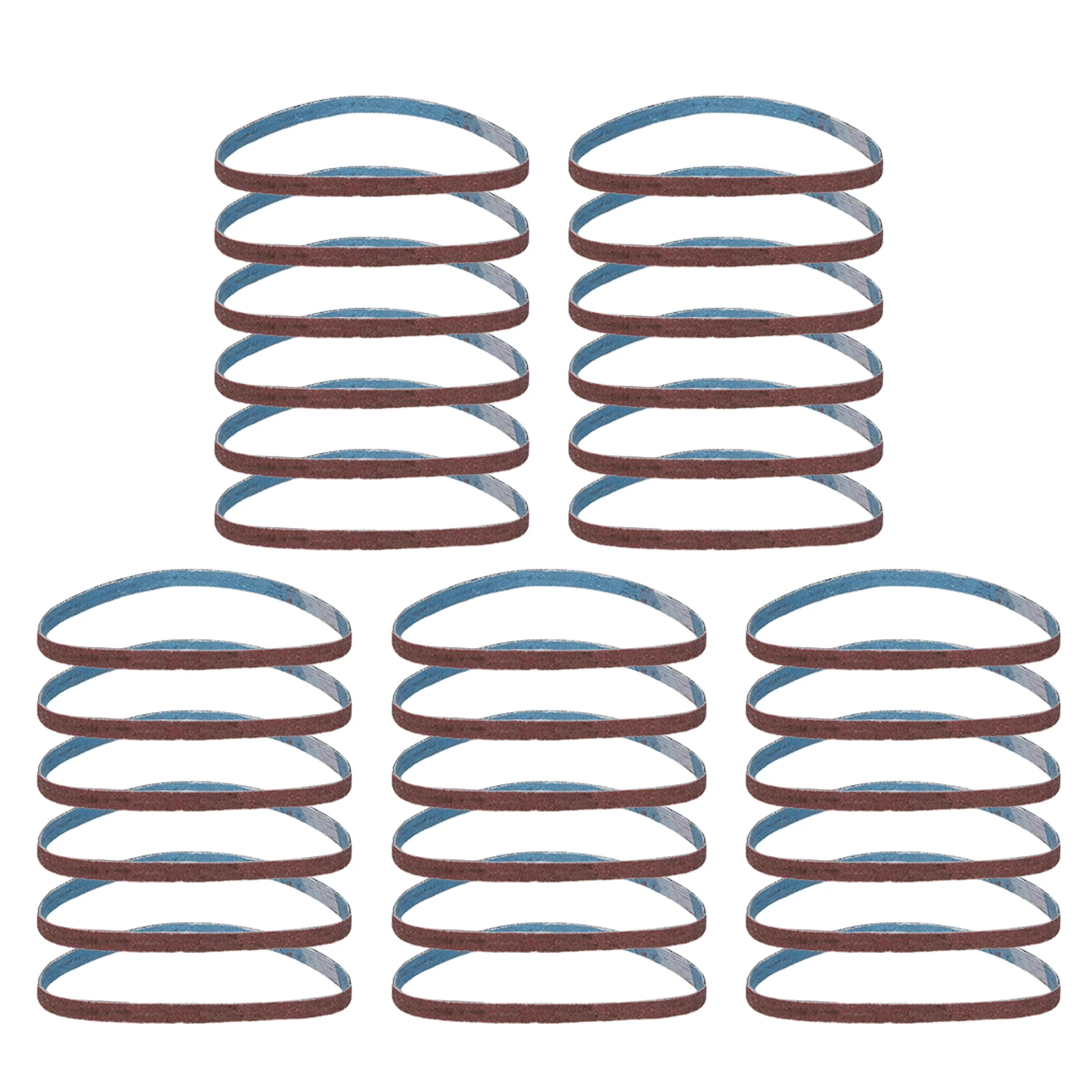 

30 PCS Sanding Belts 3/8 X 14 Inch 6 Each of 60/80/120/150/240 Grits Aluminum for Wood Sanding and Metal Polishing