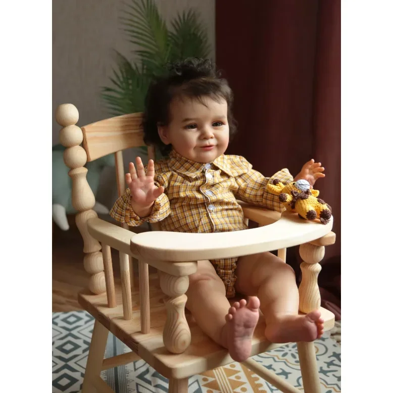 25Inch Soft Cloth Body Multiple Layers Painting Lifelike Cute Pretty Zoe Reborn Doll Toddler With Visible Veins Hand-Rooted Hair
