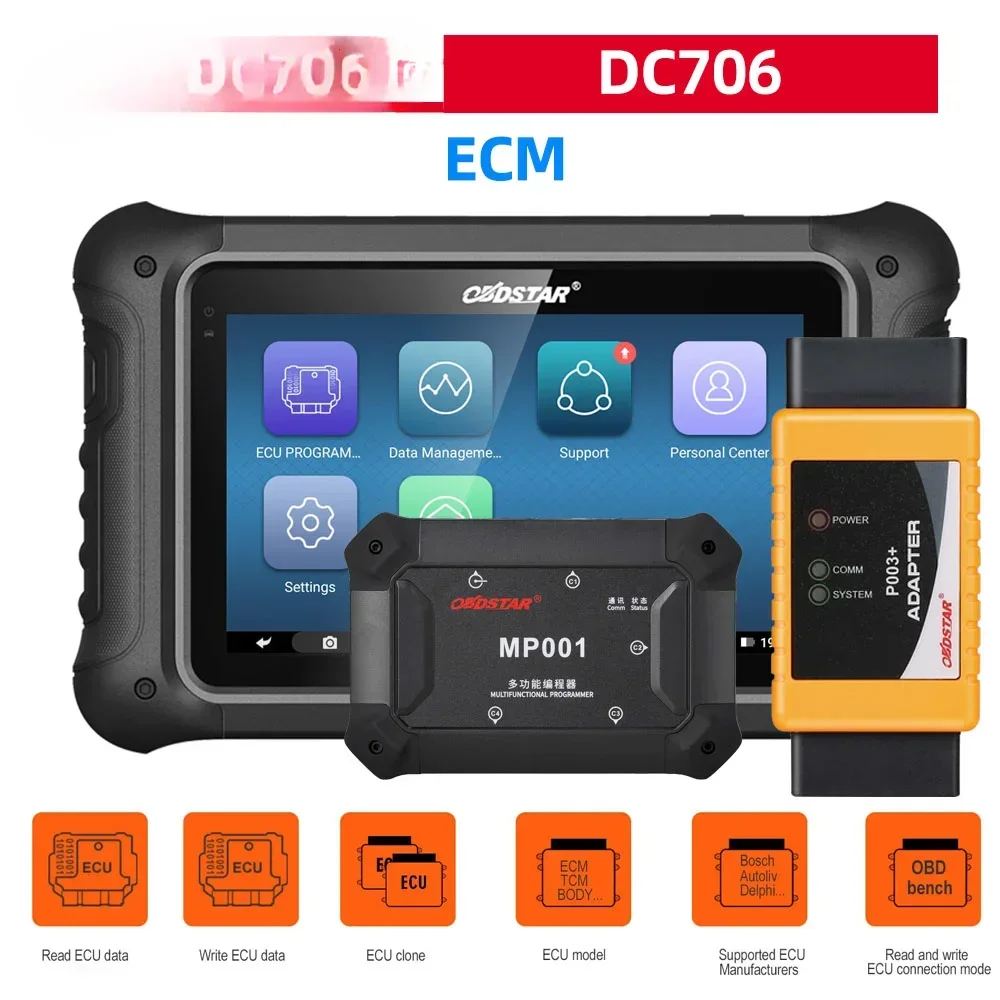 

For OBDSTAR DC706 ECU Tool for Car and Motorcycle ECM Version By OBD or BENCH Plus P003+ Kit and MP001 Economically