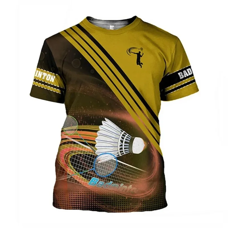 3D Printing Badminton Sports Graphic T Shirt For Men Women Fashion Short Sleeve Plus Size Tee Shirts Streetwear Mens Top