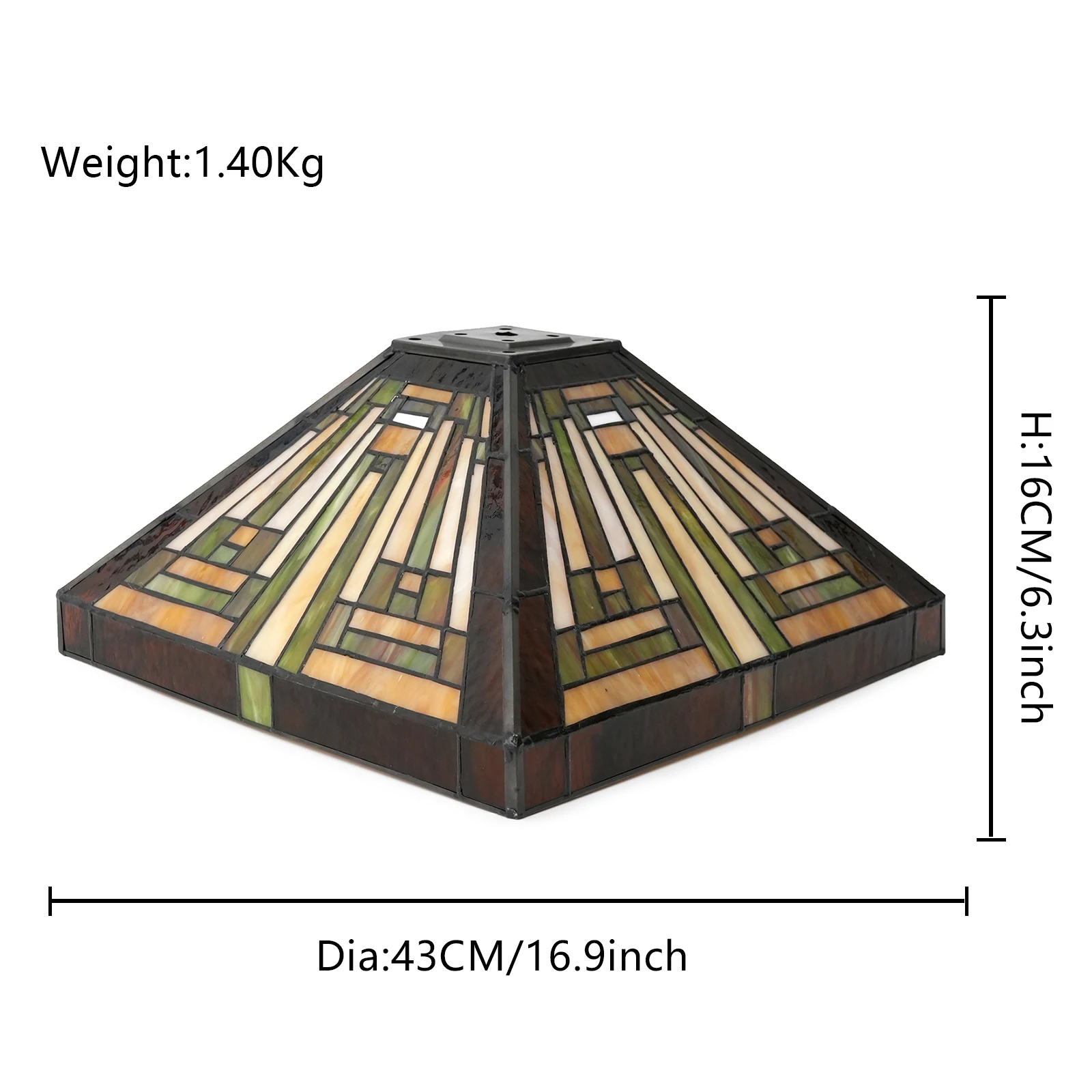 Mission Lamp Shade Accessories Replacement Amber Brown Mission Style Stained Glass Lampshade for Table Lamp