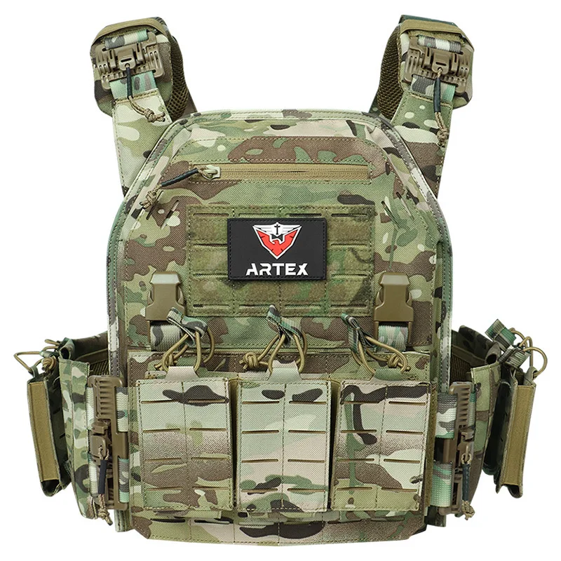 

Tactical Vest with Triple Magazine Pouch, 1000D Nylon Fabric, Quick Release, 6094K, Hunting, Airsoft Combat Accessories