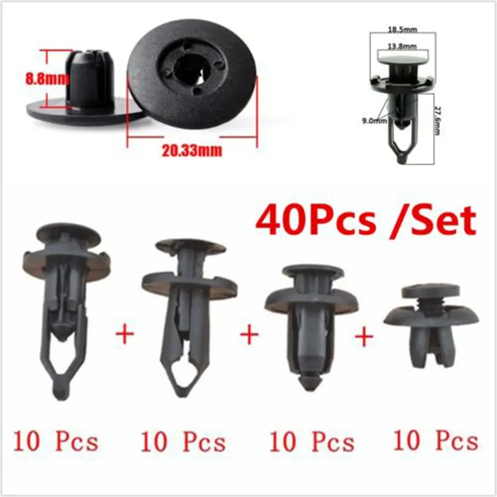 Useful Fastener Clips Plastic Push-Type Pin Retainer Rivet Tool 4 Sizes Accessories Car Bumper Fender Trim Fitting