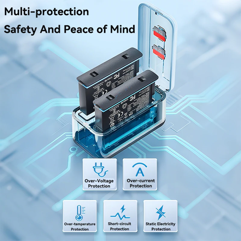 For Insta360 X5 Smart Charging Box Display Two Bay Fast Charge Battery Charger Case Accessory for Insta360 X5 Accessories