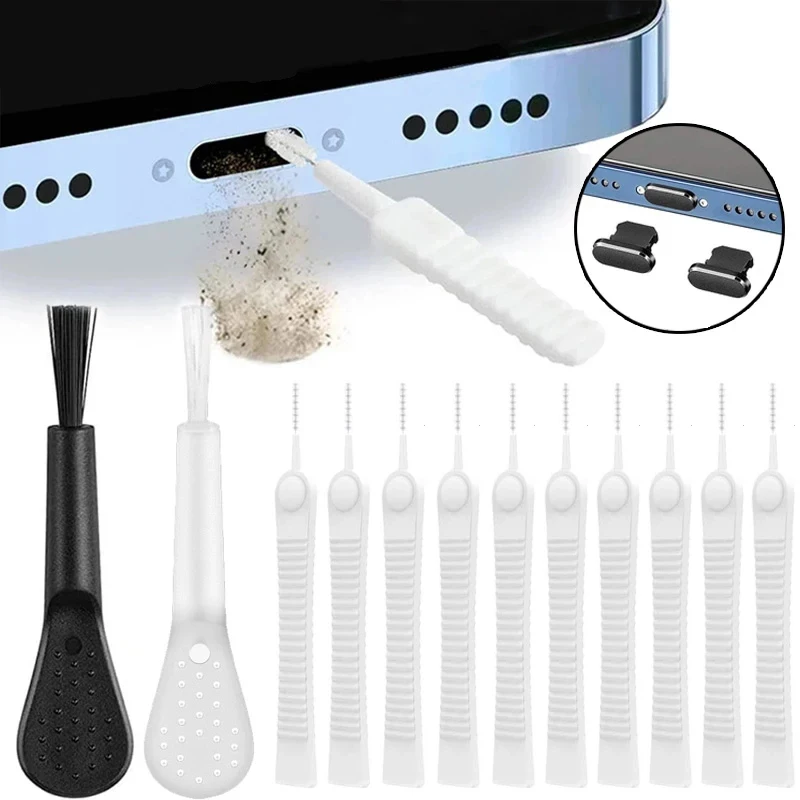 Mobile Phone Charging Port Dust Plug for iPad iPhone 15 for Shower Port Cleaner Kit Computer Keyboard Cleaner Tool Cleaner Brush