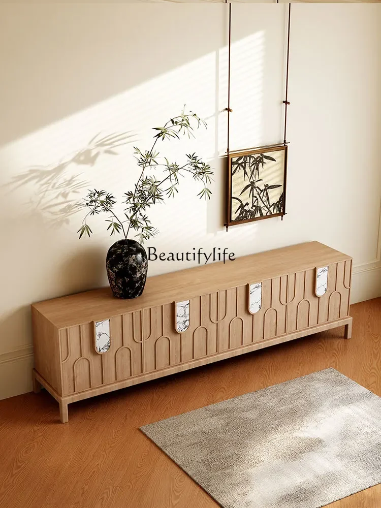 

5Medieval style light luxury solid wood TV cabinet Japanese style log style locker household storage