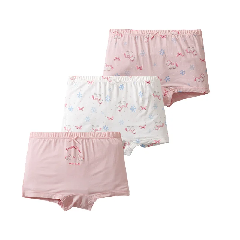 New arrived 3pc/lot 110-180 girls Underwear Fashion Kids character children panties short boxer 2-15y students adolescent cotton