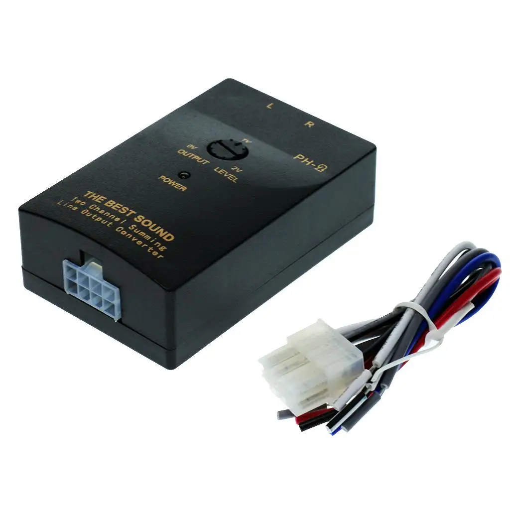 1 Set Car Audio RCA Speaker High To Low Level Summing Line Output Converter & Wiring Adapter With Cable