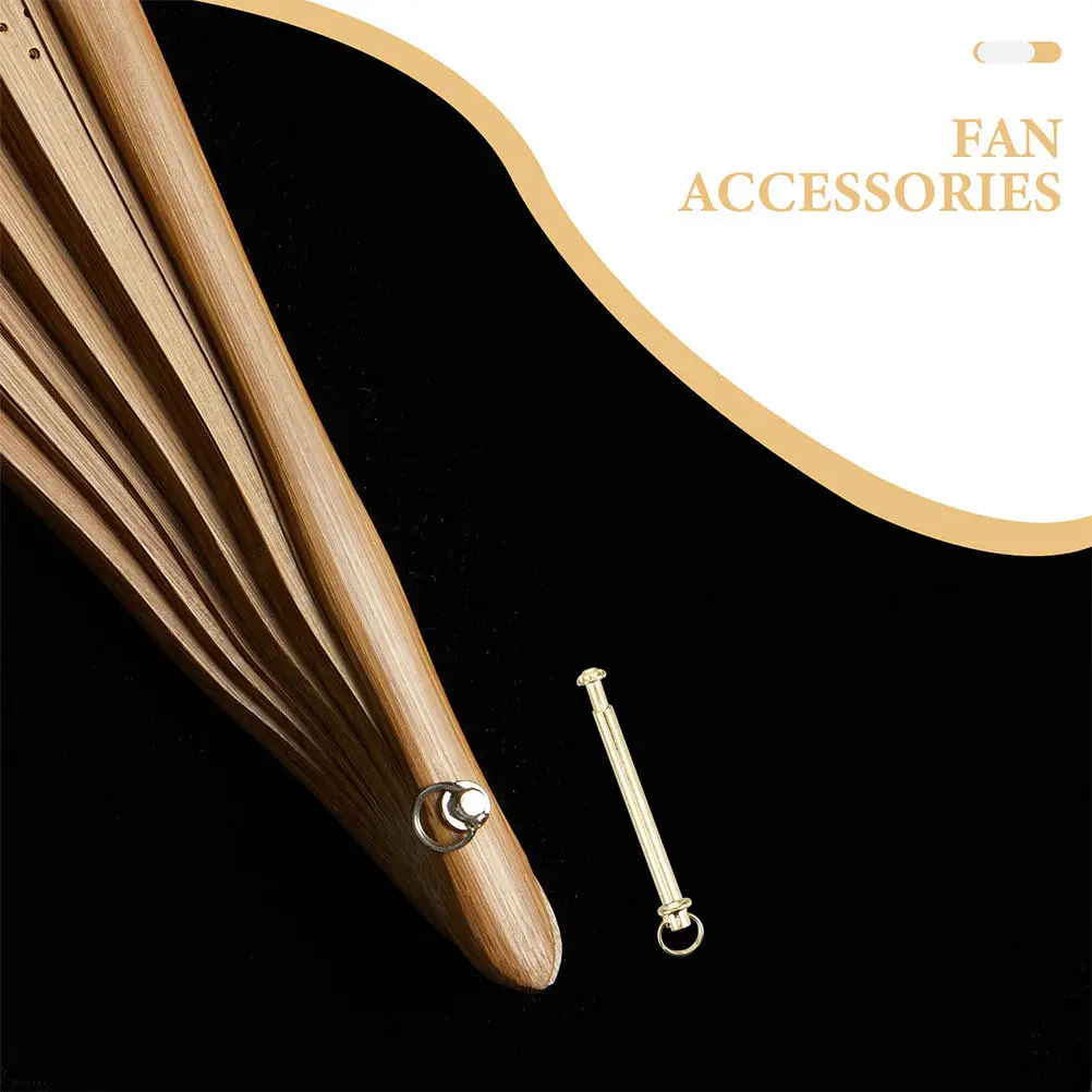 5Sets Hand Fan Shaft Rivet and Nut Set Sturdy Metal Folding Fan Repairing Accessories DIY Craft Replacement Kit for Solid Shaft view 2