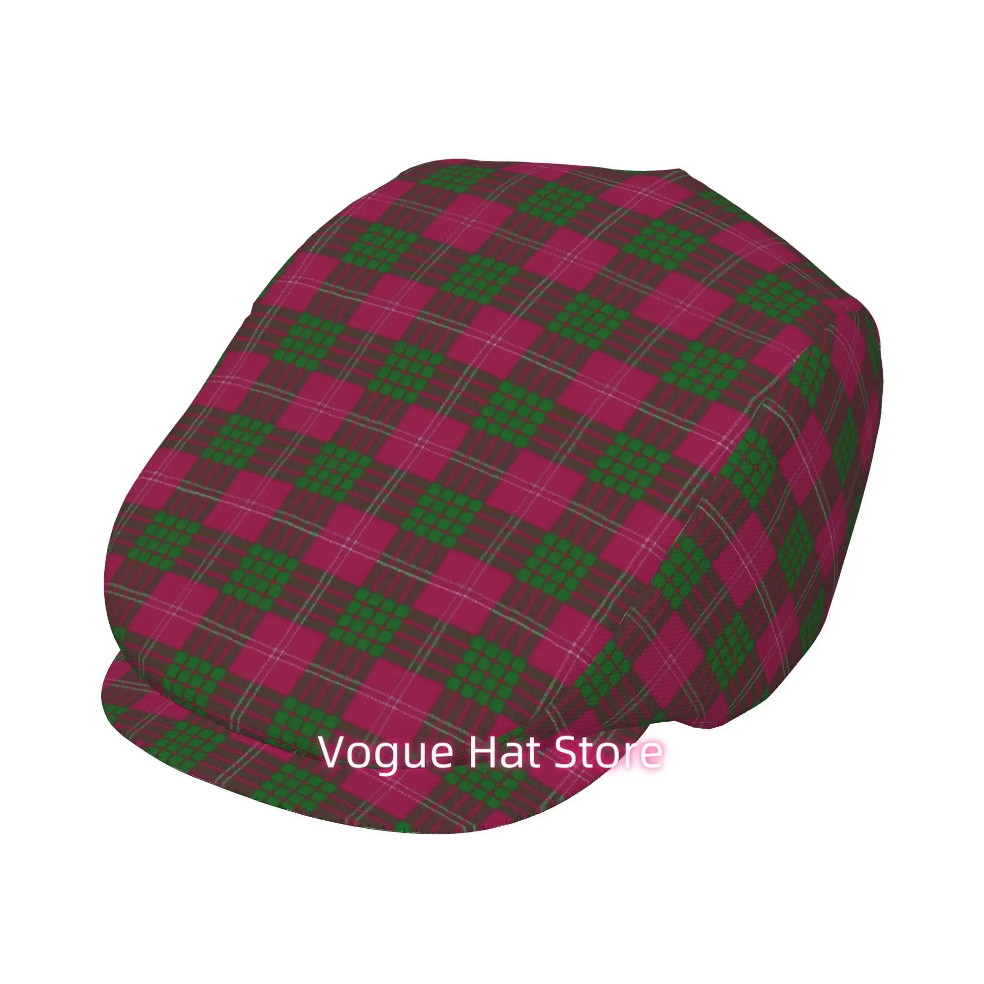 1pc of Scottish Clan Crawford Tartan Beret, Featuring an All-Over Print, This Retro Newsboy Cap Is Unisex And an Essential Fashi