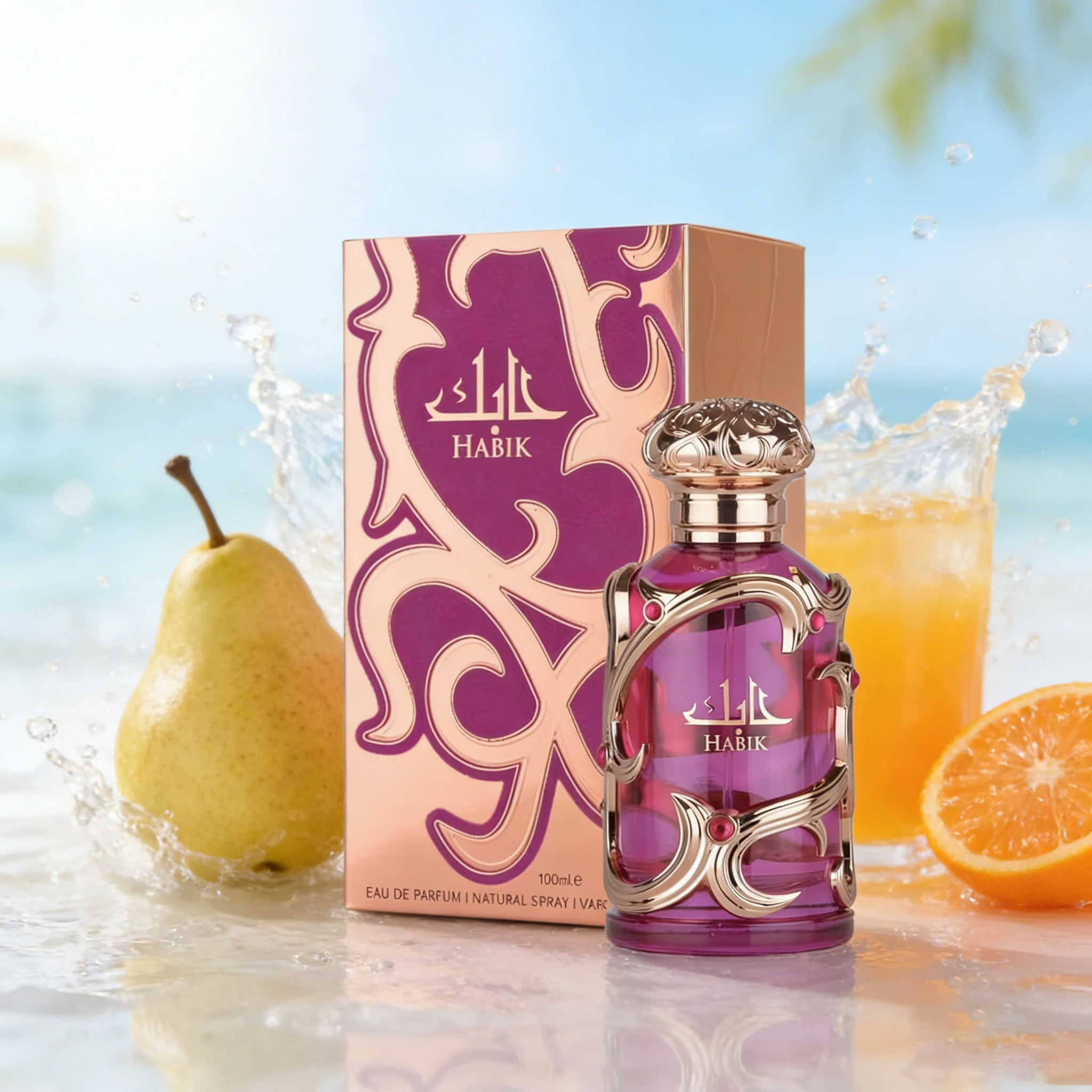 لاتافا هابيك أو دو برفوم بخاخ للنساء - عطر فواكه طازج موسكي يدوم طويلاً 3.4 أونصة / 100 مل