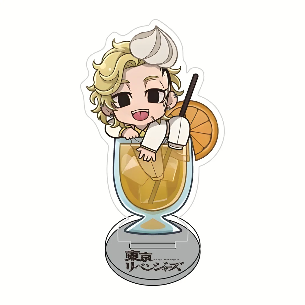 Tokyo Revengers 10cm Juice Cup Themed Acrylic Stand Figures Keychain Anime Collectible Standee, Desk Decor Gift for Fans