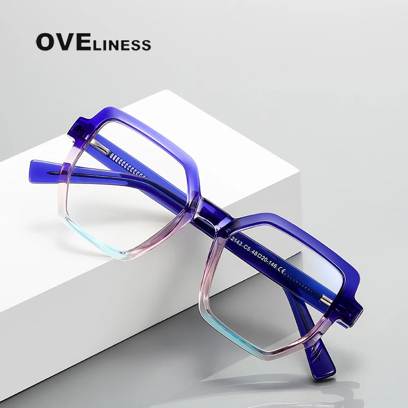 Fashion New Gradient Glasses square models colorful anti-blue light eyeglasses frame tr90 ladies flat mirror Eyewear Frame