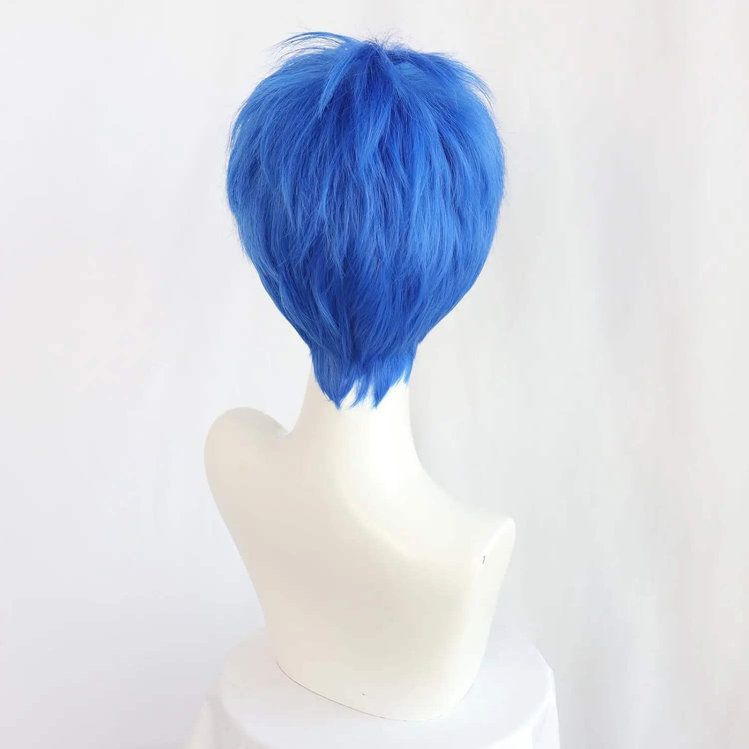باروكة من الداخل إلى الخارج للنساء، باروكة زرقاء قصيرة للفتيات، باروكات تنكرية مقاومة للحرارة، أزياء الهالوين الاصطناعية