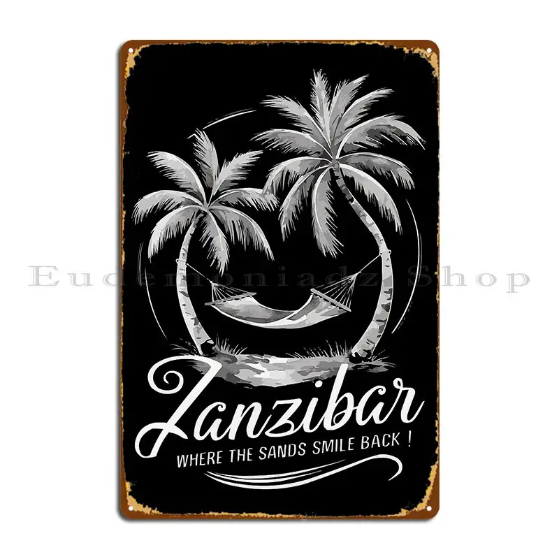 Zanzibar Tanzania Metal Plaque Poster Character Living Room Party Designing Cinema Tin Sign Poster