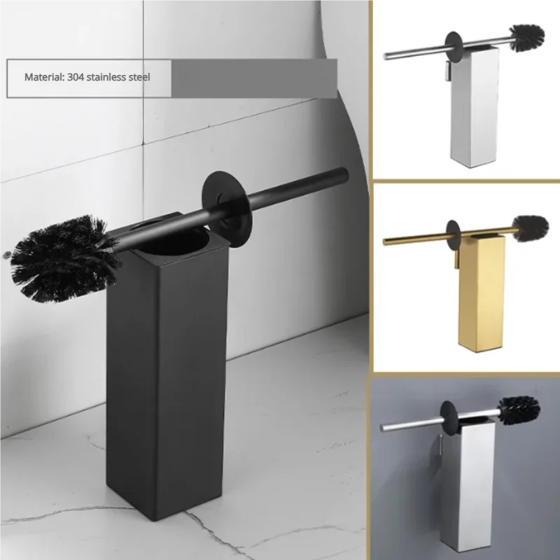 

Bathroom Toilet Brush Holder Set Stainless Steel Black Square Cleaning Tools Vertical Toilet Brush Bathroom Cleaning Accessories