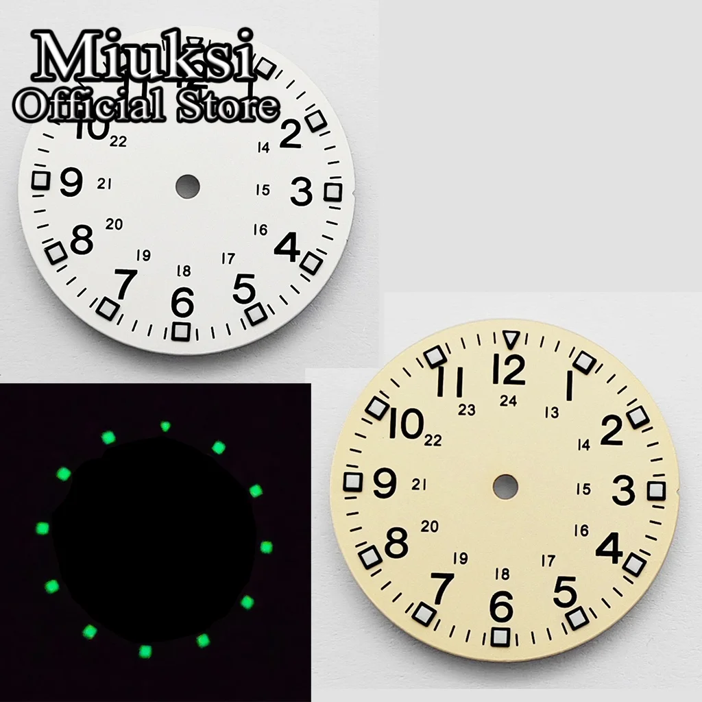 Miuksi 28,5 mm VH31 Zifferblatt, grün leuchtend, passend für VH31 NH35 ETA2824 2836 Mingzhu DG2813 3804 Miyota 8205 8215 821A Uhrwerke – Detail 10