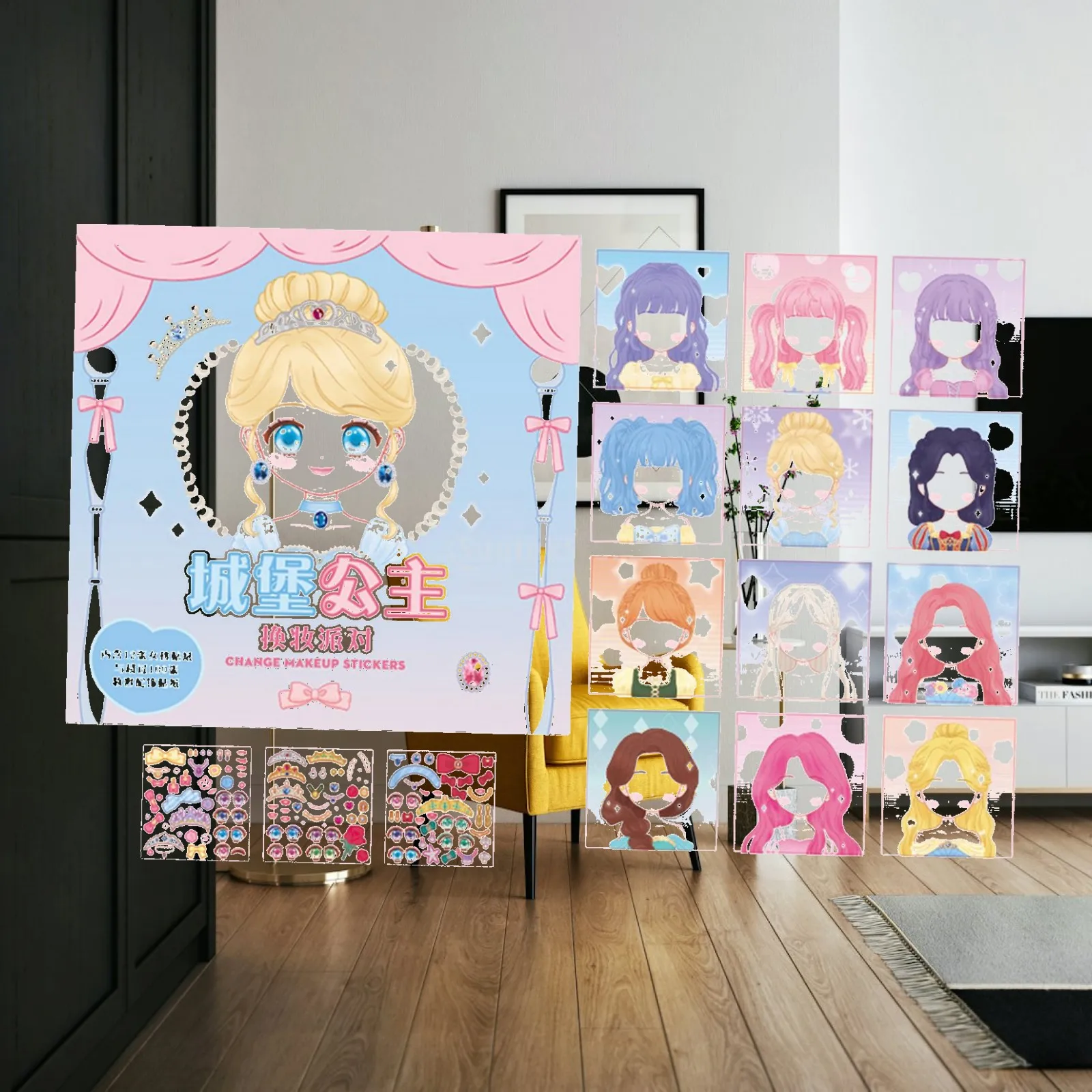Make A Face Sticker Book Educational and Learning Toy Dress up Princess Doll Sticker Stickers Face Activity Book for Ages 3+