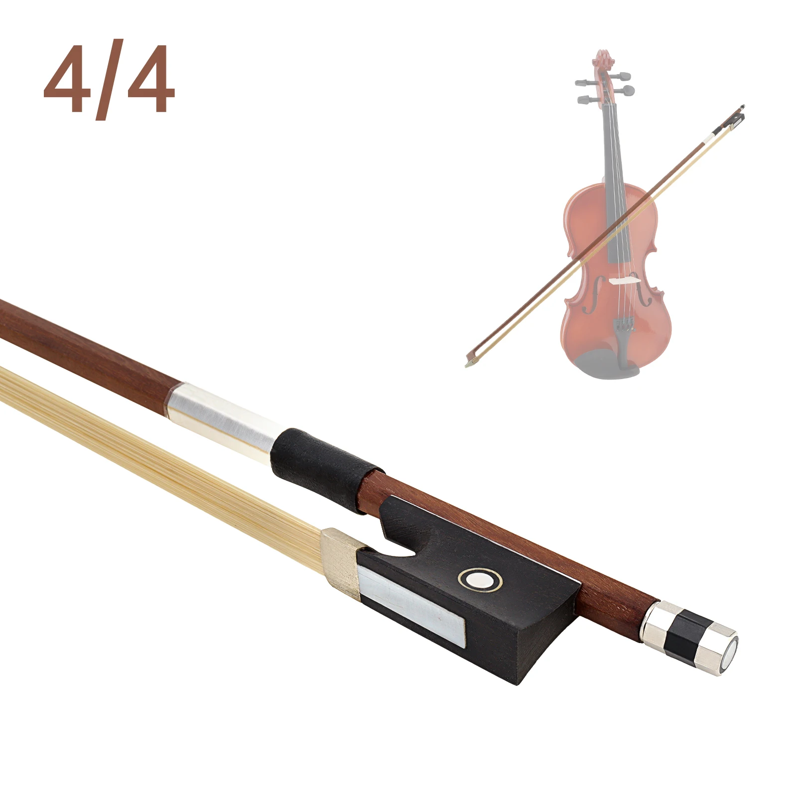 

Brazilwood White Horsehair Ebony Frog 4/4 Violin Bow Violin Accessories Music Schools Musical Instruments, Full Size Fiddle Bow