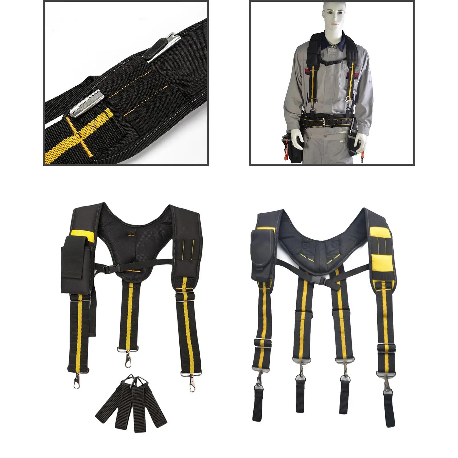 

Tool Belt Suspender Padded Tool Belt Tear Resistant Work Belt Suspender Tool Pouch Suspender for Camping Climbing Repairmen