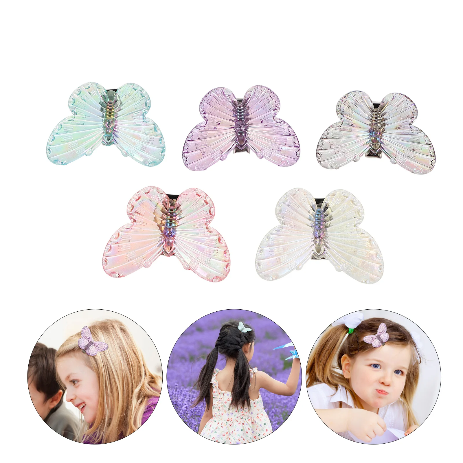 

40Pcs Butterfly Clips Mini Clear Colorful Hair Barrettes Side Bangs Clips Easy Hold Hair Styling Accessories for Women Girls