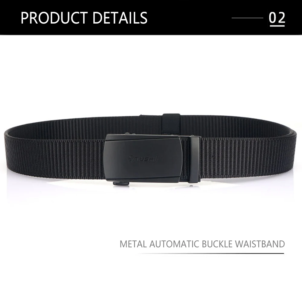 TUSHI New Tactical Belt Metal Automatic Buckle Quick Release Belt Alloy Casual Tooling Training Belt Men's Trousers Outdoor Belt